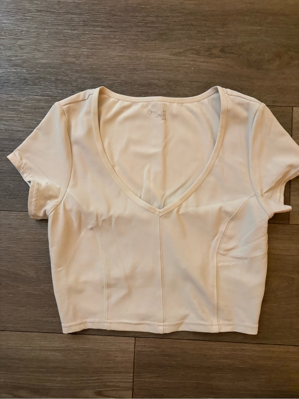 Aerie offline Women's Cream V-Neck Crop Top